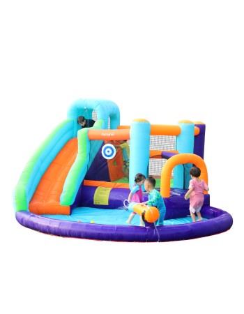 AirMyFun Φουσκωτό Τραμπολίνο με νεροτσουλήθρα αναρρ΄΄ιχηση πισίνα και νεροπίστολο