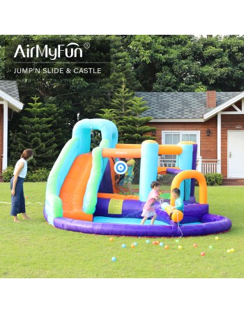 AirMyFun Φουσκωτό Τραμπολίνο με νεροτσουλήθρα αναρρ΄΄ιχηση πισίνα και νεροπίστολο