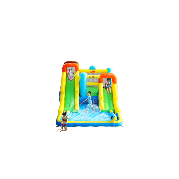 SunSports Φουσκωτό Τραμπολίνο με δύο νεροτσουλήθρες μπασκέτα αναρρίχηση και νεροπίστολα