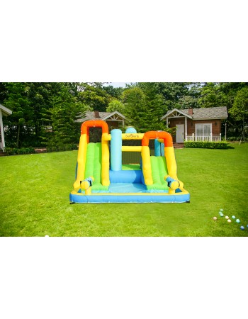 SunSports Φουσκωτό Τραμπολίνο με δύο νεροτσουλήθρες μπασκέτα αναρρίχηση και νεροπίστολα