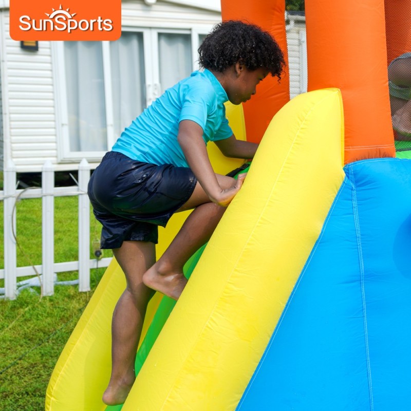 SunSports Φουσκωτό Τραμπολίνο με νεροτσουλήθρα αναρρίχηση τούνελ τέρμα μπασκέτα και μπαλοπισίνα