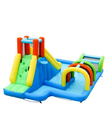 SunSports Φουσκωτό Τραμπολίνο με νεροτσουλήθρα αναρρίχηση τούνελ τέρμα μπασκέτα και μπαλοπισίνα