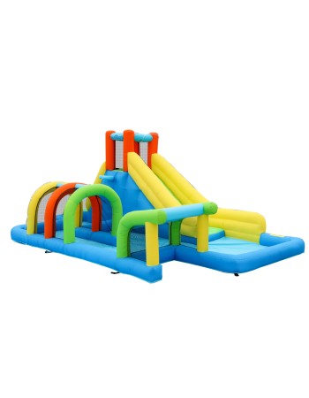 SunSports Φουσκωτό Τραμπολίνο με νεροτσουλήθρα αναρρίχηση τούνελ τέρμα μπασκέτα και μπαλοπισίνα