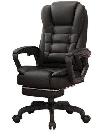 Καρέκλα Γραφείου Διευθυντική με μπράτσα και ανάκληση Δερματίνης Μαύρο 115-125x64x70cm