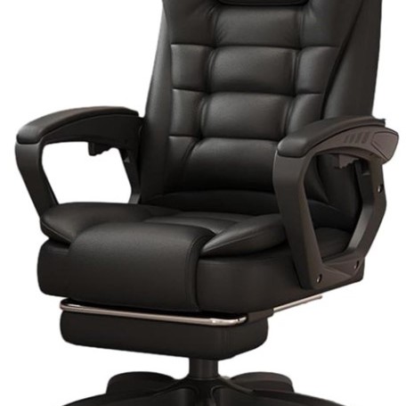 Καρέκλα Γραφείου Διευθυντική με μπράτσα και ανάκληση Δερματίνης Μαύρο 115-125x64x70cm