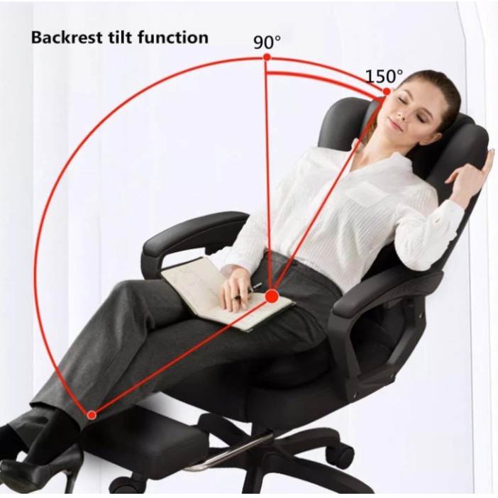 Καρέκλα Γραφείου Διευθυντική με μπράτσα και ανάκληση Δερματίνης λευκή 115-125x64x70cm