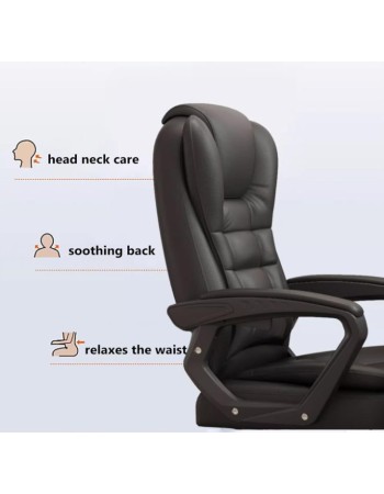 Καρέκλα Γραφείου Διευθυντική με μπράτσα και ανάκληση Δερματίνης λευκή 115-125x64x70cm