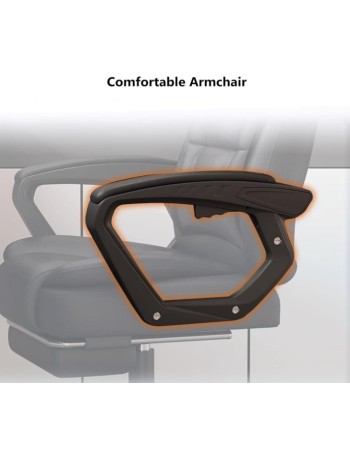 Καρέκλα Γραφείου Διευθυντική με μπράτσα και ανάκληση Δερματίνης λευκή 115-125x64x70cm