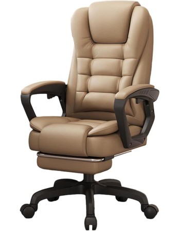 Καρέκλα Γραφείου Διευθυντική με μπράτσα και ανάκληση Δερματίνης Cappuccino 115-125x64x70cm