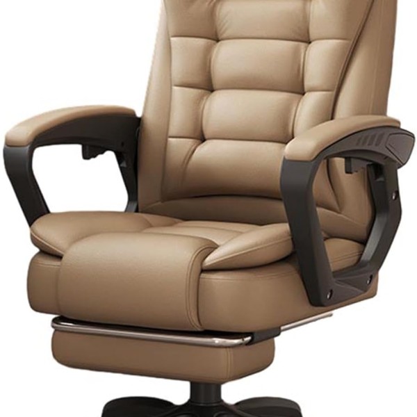 Καρέκλα Γραφείου Διευθυντική με μπράτσα και ανάκληση Δερματίνης Cappuccino 115-125x64x70cm