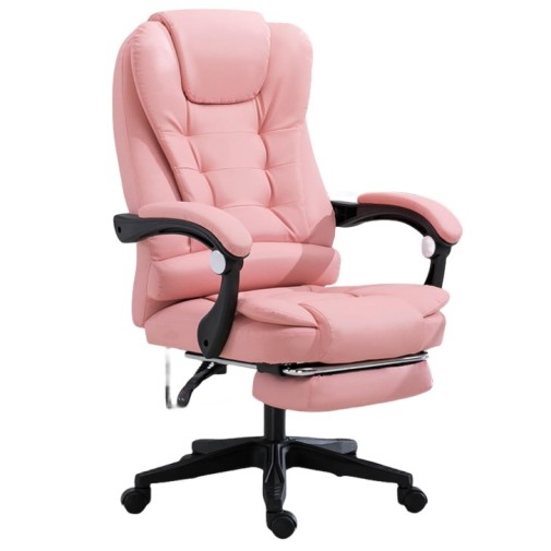 Καρέκλα Γραφείου Διευθυντική με μπράτσα και ανάκληση Δερματίνης ροζ 115-125x64x70cm