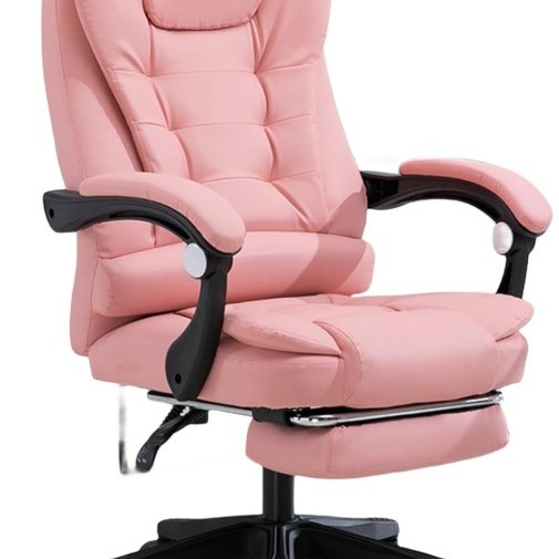 Καρέκλα Γραφείου Διευθυντική με μπράτσα και ανάκληση Δερματίνης ροζ 115-125x64x70cm