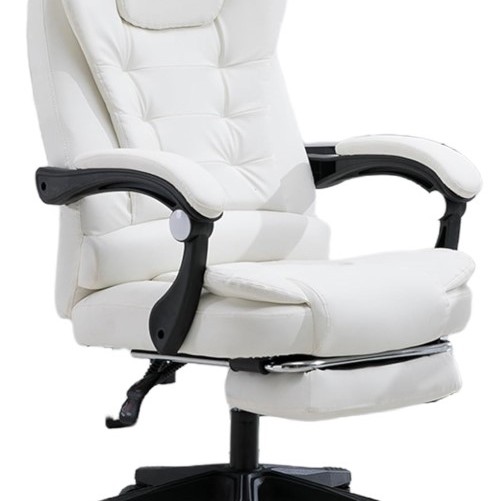 Καρέκλα Γραφείου Διευθυντική με μπράτσα και ανάκληση Δερματίνης λευκή 115-125x64x70cm