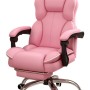 Καρέκλα Γραφείου Διευθυντική με μπράτσα και ανάκληση Δερματίνης ροζ 109-117x73x65cm