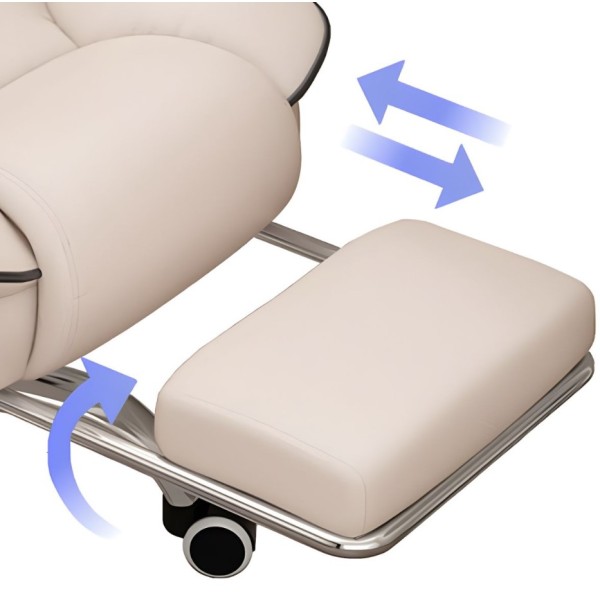 Καρέκλα Γραφείου Διευθυντική με μπράτσα και ανάκληση Δερματίνης λευκό 109-117x73x65cm