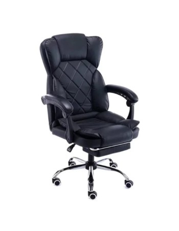 Καρέκλα Γραφείου Διευθυντική δερματίνης 97-107x45x45cm μαύρη