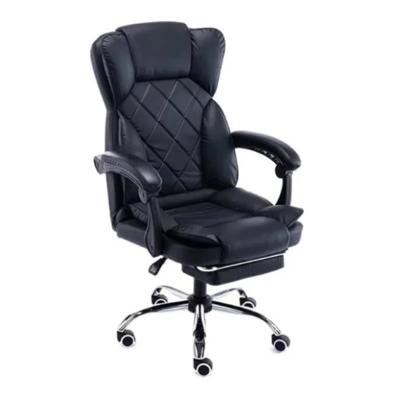 Καρέκλα Γραφείου Διευθυντική δερματίνης 97-107x45x45cm μαύρη