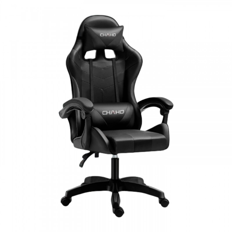 Καρέκλα Γραφείου Δερματίνης Gaming μαύρη 112-122x60x48cm