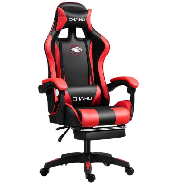 Καρέκλα Γραφείου Δερματίνης Gaming με υποπόδιο μαύρη κόκκινη 112-122x60x48cm