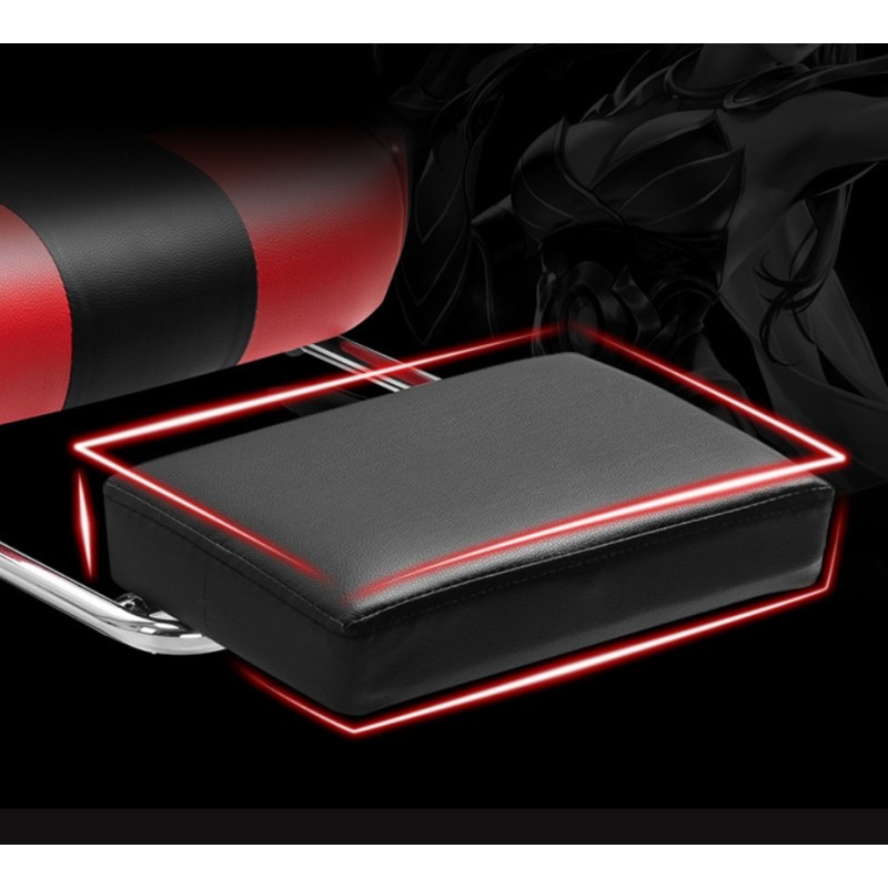 Καρέκλα Γραφείου Δερματίνης Gaming με υποπόδιο μαύρη μπλε 112-122x60x48cm