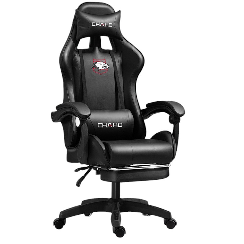 Καρέκλα Γραφείου Δερματίνης Gaming με υποπόδιο μαύρη 112-122x60x48cm