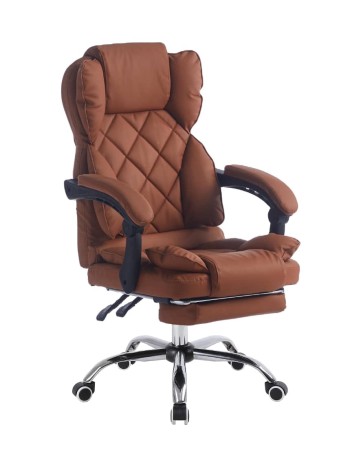 Καρέκλα Γραφείου Διευθυντική δερματίνης 97-107x45x45cm καφέ