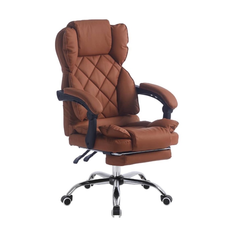 Καρέκλα Γραφείου Διευθυντική δερματίνης 97-107x45x45cm καφέ