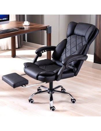 Καρέκλα Γραφείου Διευθυντική δερματίνης 97-107x45x45cm μαύρη