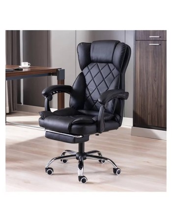 Καρέκλα Γραφείου Διευθυντική δερματίνης 97-107x45x45cm μαύρη
