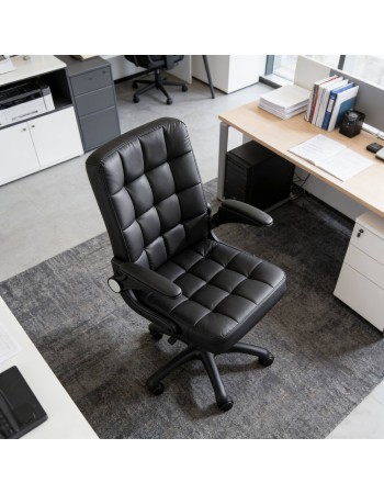 Καρέκλα Γραφείου Διευθυντική δερματίνης 97-107x45x45cm σε καφέ χρώμα