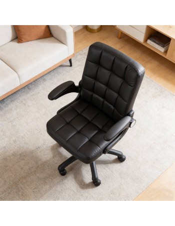 Καρέκλα Γραφείου Διευθυντική δερματίνης 97-107x45x45cm σε καφέ χρώμα