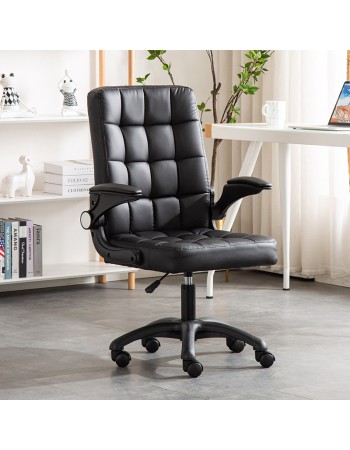 Καρέκλα Γραφείου Διευθυντική δερματίνης 97-107x45x45cm σε μαύρο χρώμα