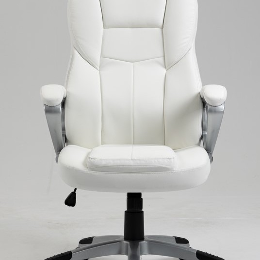Καρέκλα Γραφείου Διευθυντική με μπράτσα και ανάκληση Δερματίνης Λευκό 113-121x69x64cm Καρέκλα Γραφείου Διευθυντική με μπράτσα και ανάκληση Δερματίνης Λευκό 113-121x69x64cm