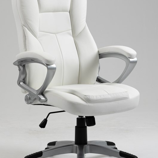 Καρέκλα Γραφείου Διευθυντική με μπράτσα και ανάκληση Δερματίνης Λευκό 113-121x69x64cm Καρέκλα Γραφείου Διευθυντική με μπράτσα και ανάκληση Δερματίνης Λευκό 113-121x69x64cm