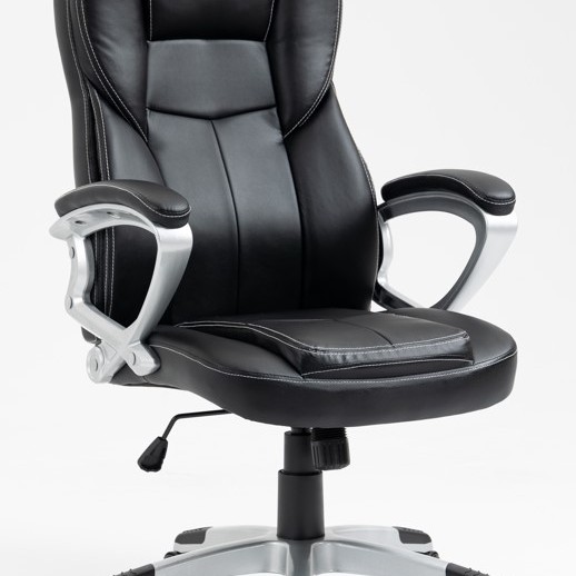 Καρέκλα Γραφείου Διευθυντική με μπράτσα και ανάκληση Δερματίνης Μαύρο 113-121x69x64cm Καρέκλα Γραφείου Διευθυντική με μπράτσα και ανάκληση Δερματίνης Μαύρο 113-121x69x64cm