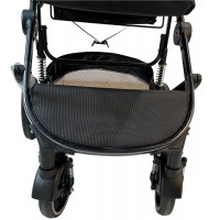 3 in 1 multi stroller Milan with car seat and foot cover for age 0 to 36 months grey with black frame