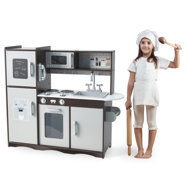 Ξύλινη Παιδική Κουζίνα Παιχνίδι μίμησης καφέ 93x33x83cm
