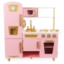 Ξύλινη Παιδική  Κουζίνα Παιχνίδι μίμησης ροζ με χρυσές λεπτομέρειες 85x33x88cm