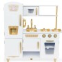 Ξύλινη Παιδική  Κουζίνα Παιχνίδι μίμησης Λευκή με χρυσές λεπτομέρειες 85x33x88cm