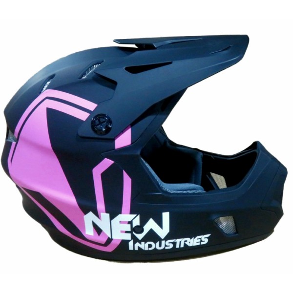 Full Face Κράνος ποδηλάτου BMX Freeride - Downhill ΜΟΟΝ matt Black with Pink Full Face Κράνος ποδηλάτου BMX Freeride - Downhill ΜΟΟΝ matt Black with Pink