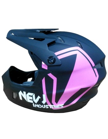 Full Face Κράνος ποδηλάτου BMX Freeride - Downhill ΜΟΟΝ matt Black with Pink
