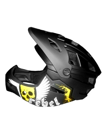 Full Face Κράνος ποδηλάτου BMX Freeride - Downhill ΜΟΟΝ matt Grey with yellow
