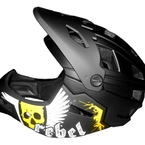 Full Face Κράνος ποδηλάτου BMX Freeride - Downhill ΜΟΟΝ matt Grey with yellow Full Face Κράνος ποδηλάτου BMX Freeride - Downhill ΜΟΟΝ matt Grey with yellow