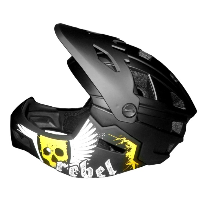 Full Face Κράνος ποδηλάτου BMX Freeride - Downhill ΜΟΟΝ matt Grey with yellow Full Face Κράνος ποδηλάτου BMX Freeride - Downhill ΜΟΟΝ matt Grey with yellow