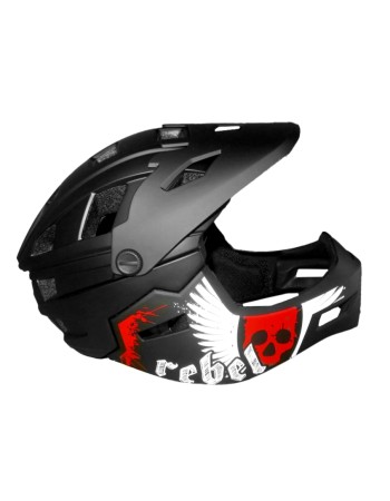 Full Face Κράνος ποδηλάτου BMX Freeride - Downhill ΜΟΟΝ matt Grey with Red