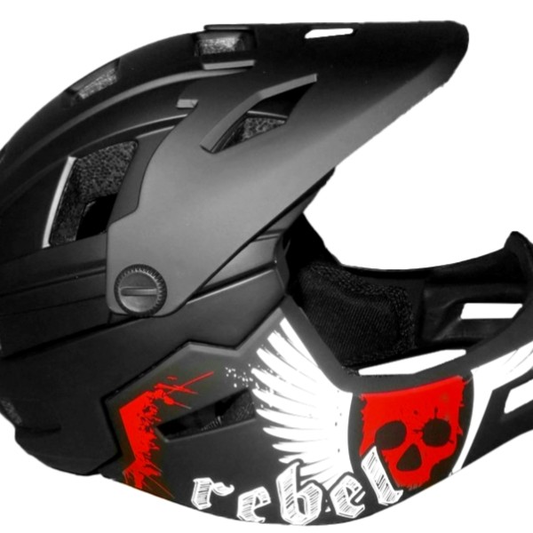 Full Face Κράνος ποδηλάτου BMX Freeride - Downhill ΜΟΟΝ matt Grey with Red Full Face Κράνος ποδηλάτου BMX Freeride - Downhill ΜΟΟΝ matt Grey with Red