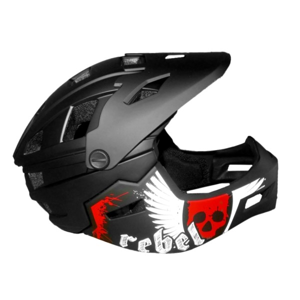 Full Face Κράνος ποδηλάτου BMX Freeride - Downhill ΜΟΟΝ matt Grey with Red Full Face Κράνος ποδηλάτου BMX Freeride - Downhill ΜΟΟΝ matt Grey with Red