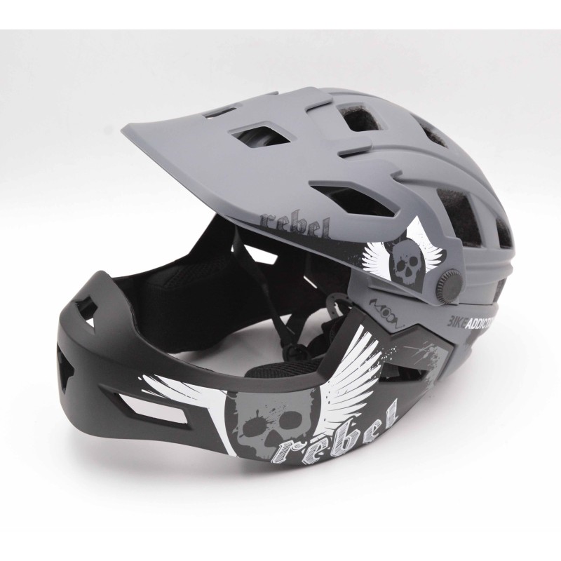 Full Face Κράνος ποδηλάτου BMX Freeride - Downhill ΜΟΟΝ matt Grey