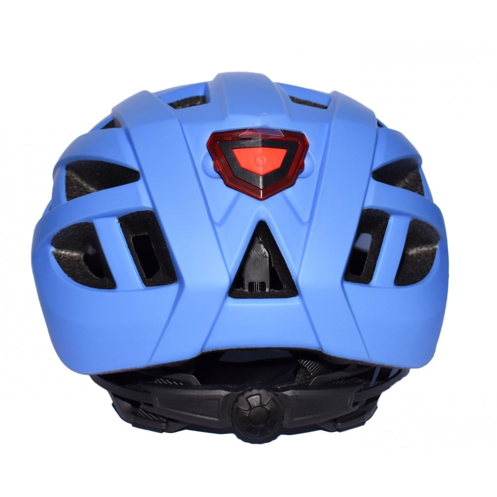 Bike helmet MY NAT with canopy and LED lights in blue color