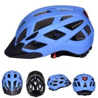 Bike helmet MY NAT with canopy and LED lights in blue color